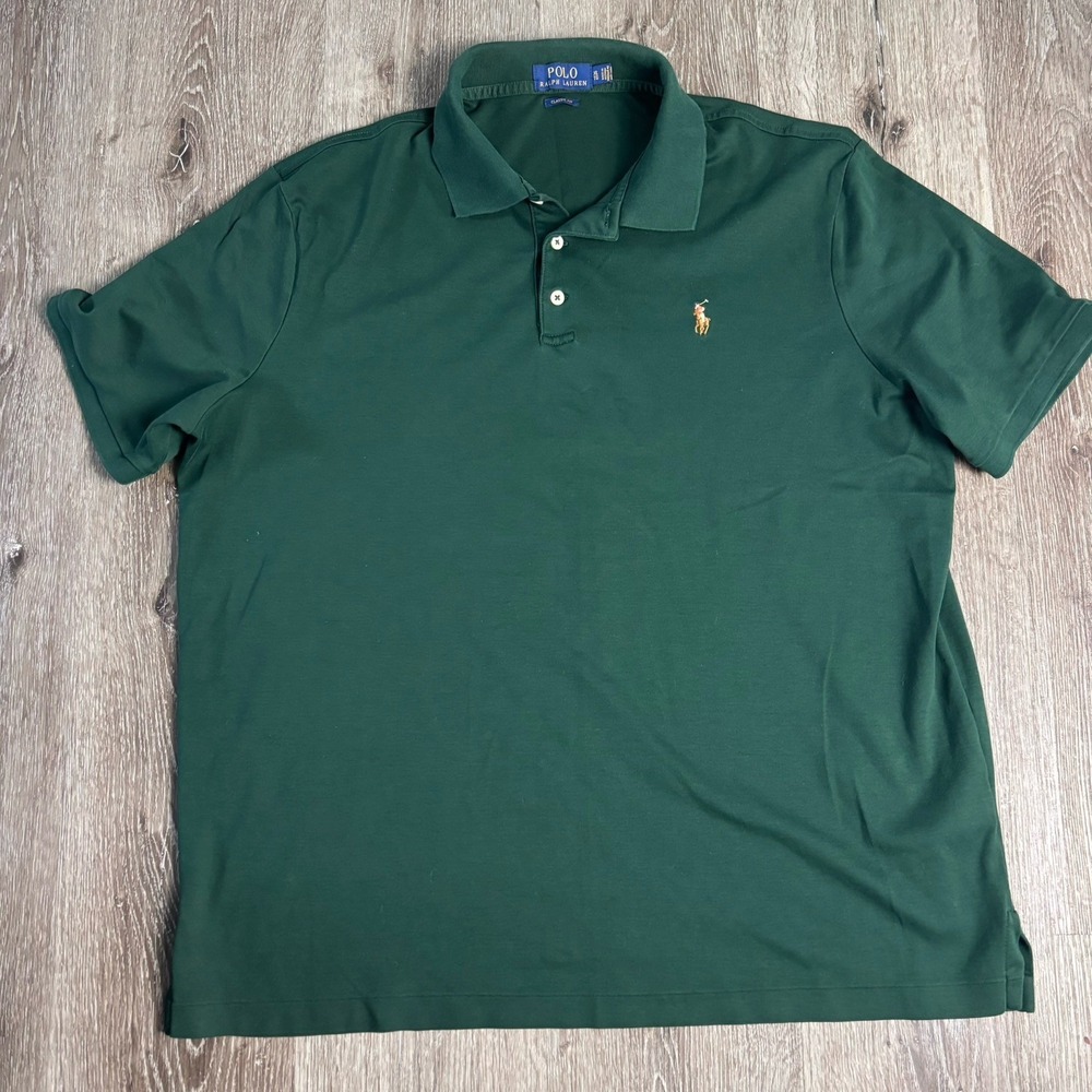 Polo Ralph Lauren Men's XL Hunter Green Classic Fit Soft Cotton Flesh Pony Polo - Picture 2 of 11